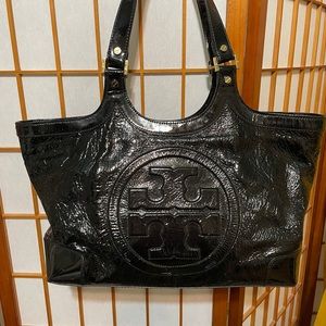 Beautiful Black Patin Tory Burch Large Tote